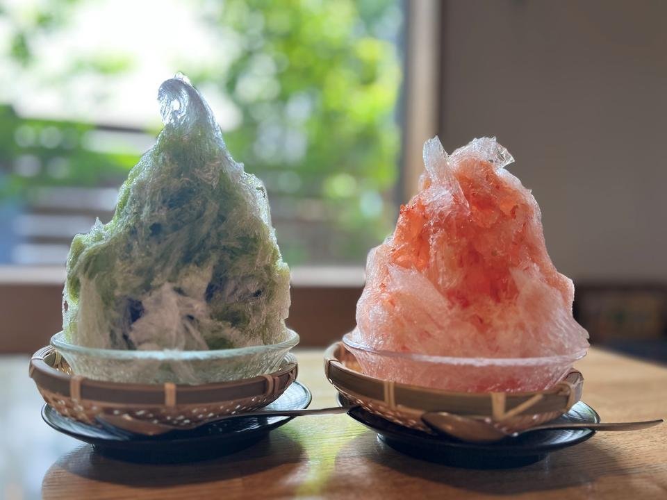 ▲宇治金時冰(左) & 番茄冰(右)