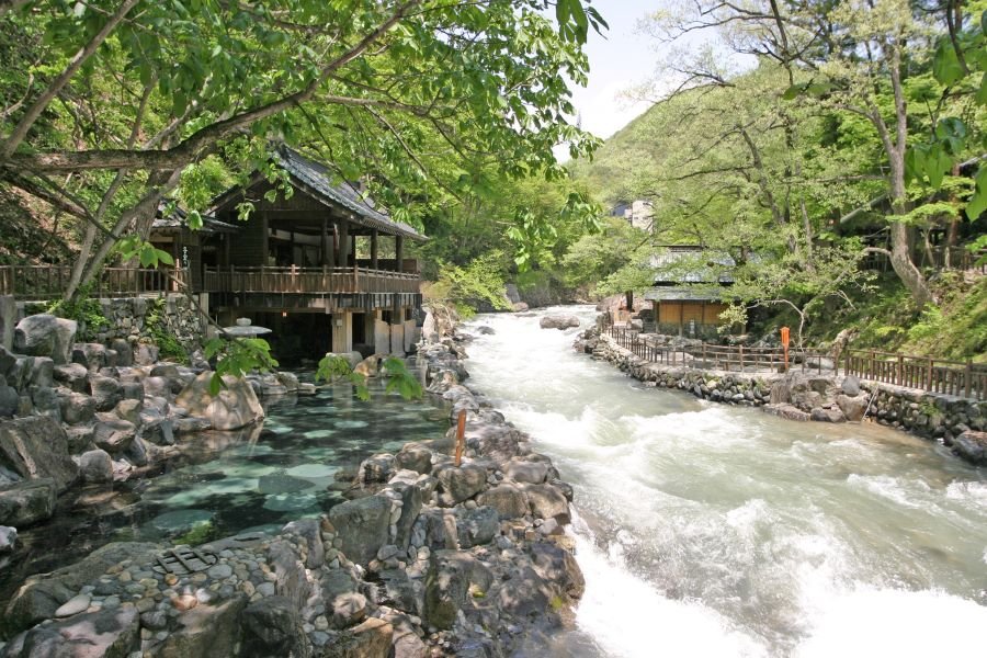 ▲混浴露天風呂　子宝の湯