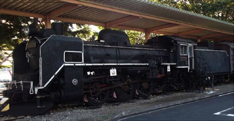 The C58 239 SL train on display at a park before its restoration. (Image credit: JR East Morioka Branch)