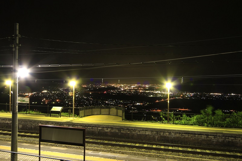 View from JR Obasute Station at night. (Image credit: JR East Nagano Branch)