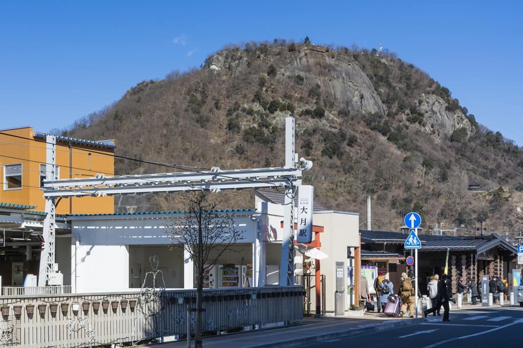 大月站，由JR東日本與私鐵共同使用