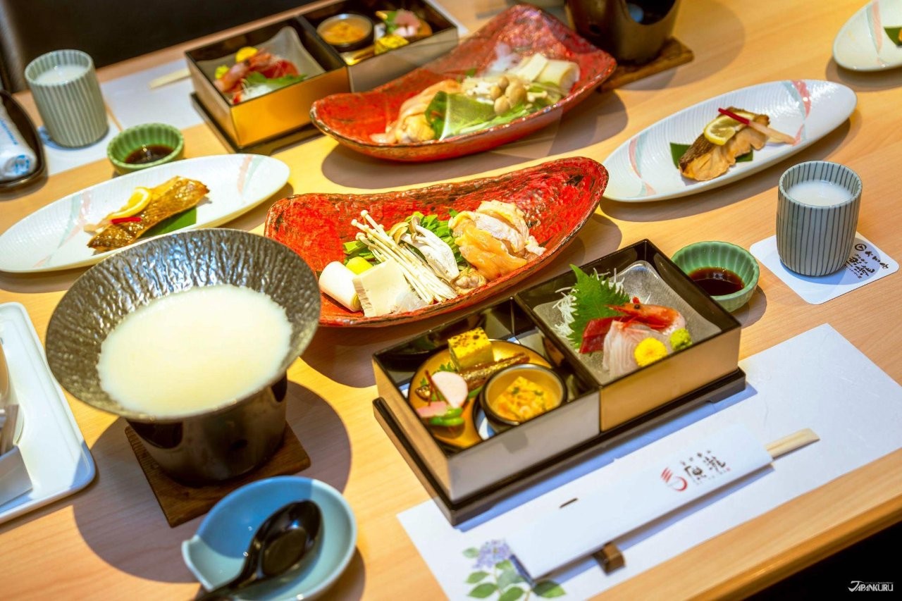 ※本圖僅為餐食示意圖。甘酒一般是在早餐時段提供。
