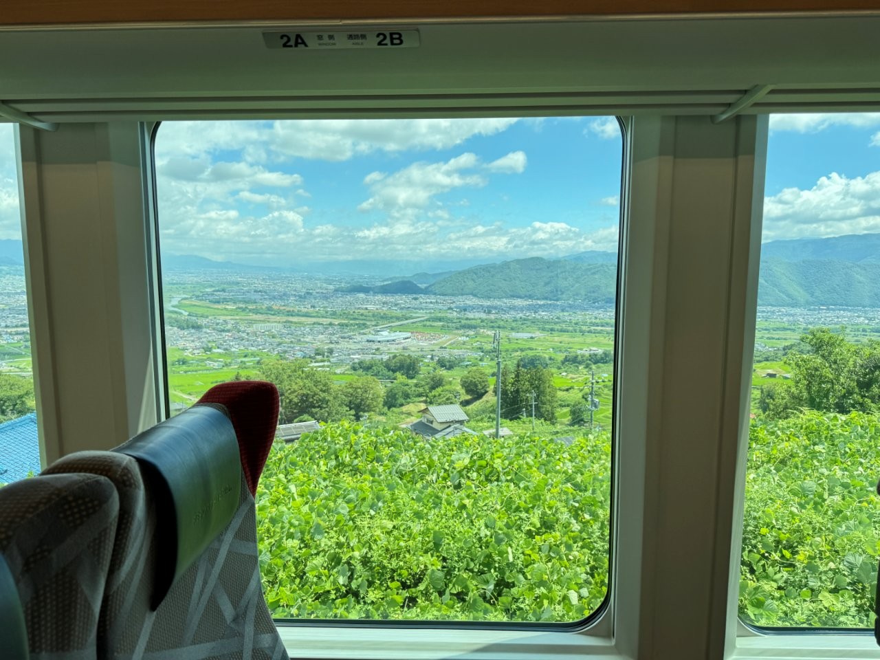 ▲從車窗看出去的善光寺平