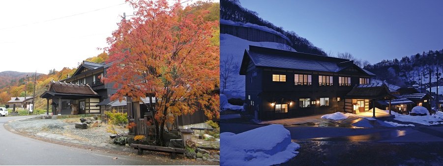 ▲左為秋季的紅葉，右為冬季的雪景
