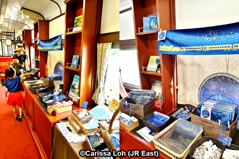 Souvenirs on sale on board the SL Ginga. (Image credit: JR East / Carissa Loh)