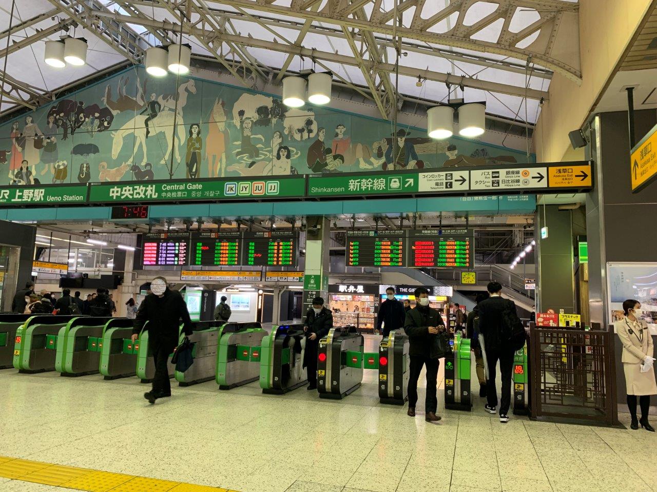 ▲上野站的中央改札口