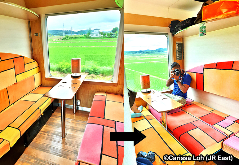 Special compartment box seats on the Resort Shirakami. (Image credit: JR East / Carissa Loh)
