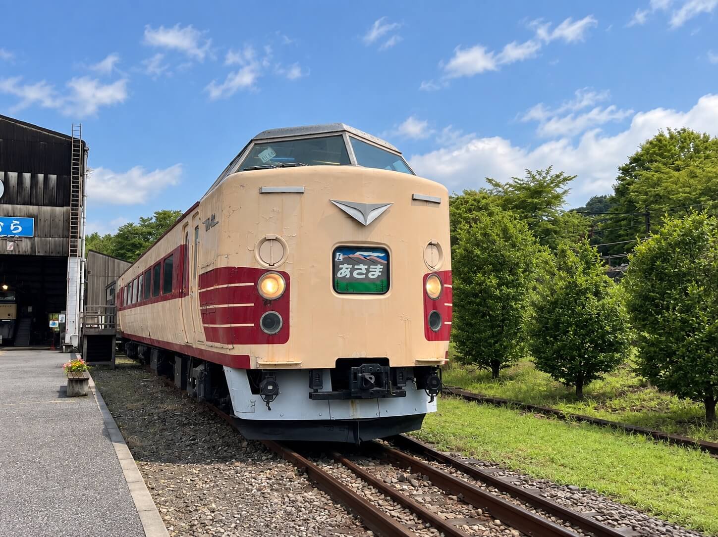 ▲展示在碓冰峠鐵道文化村的舊國鐵特急列車