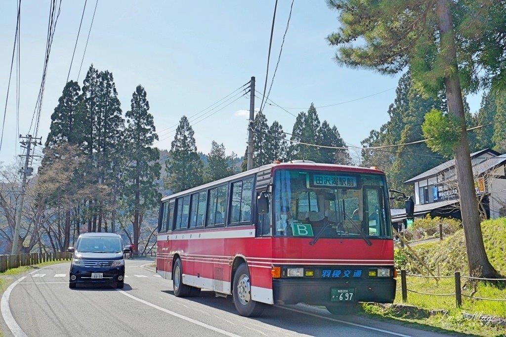 若非自駕，環湖的周遊巴士就在路邊停車，過馬路請小心