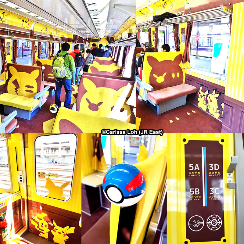 Seating area of the POKÉMON with YOU Train. (Image credit: JR East / Carissa Loh)